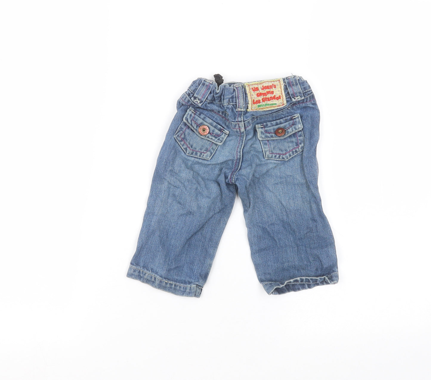 Petit Patapon Girls Blue  Cotton  Jeans Size 9-12 Months