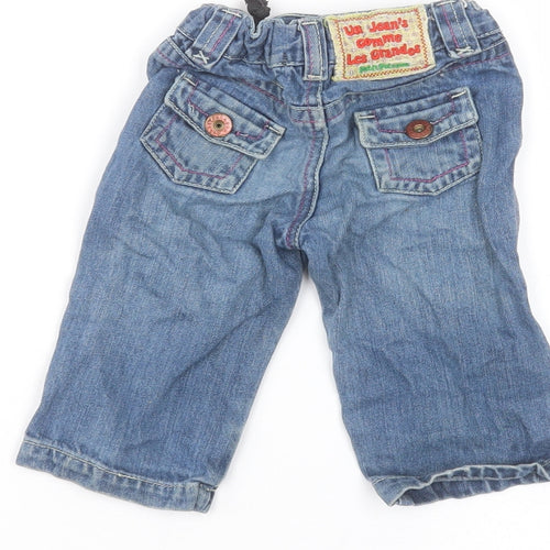 Petit Patapon Girls Blue  Cotton  Jeans Size 9-12 Months