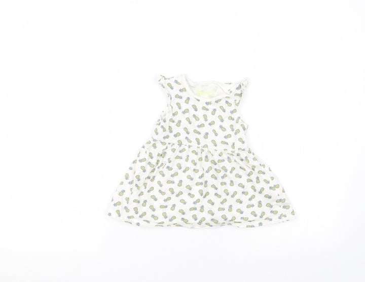 Primark Baby White Cotton A-Line Size 12-18 Months Round Neck