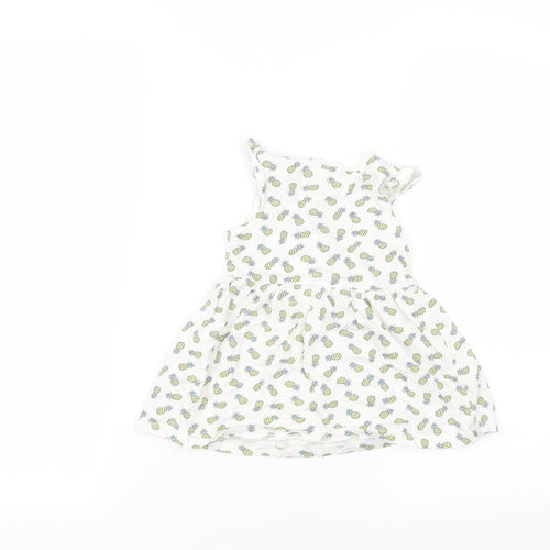 Primark Baby White  Cotton A-Line  Size 12-18 Months Round Neck