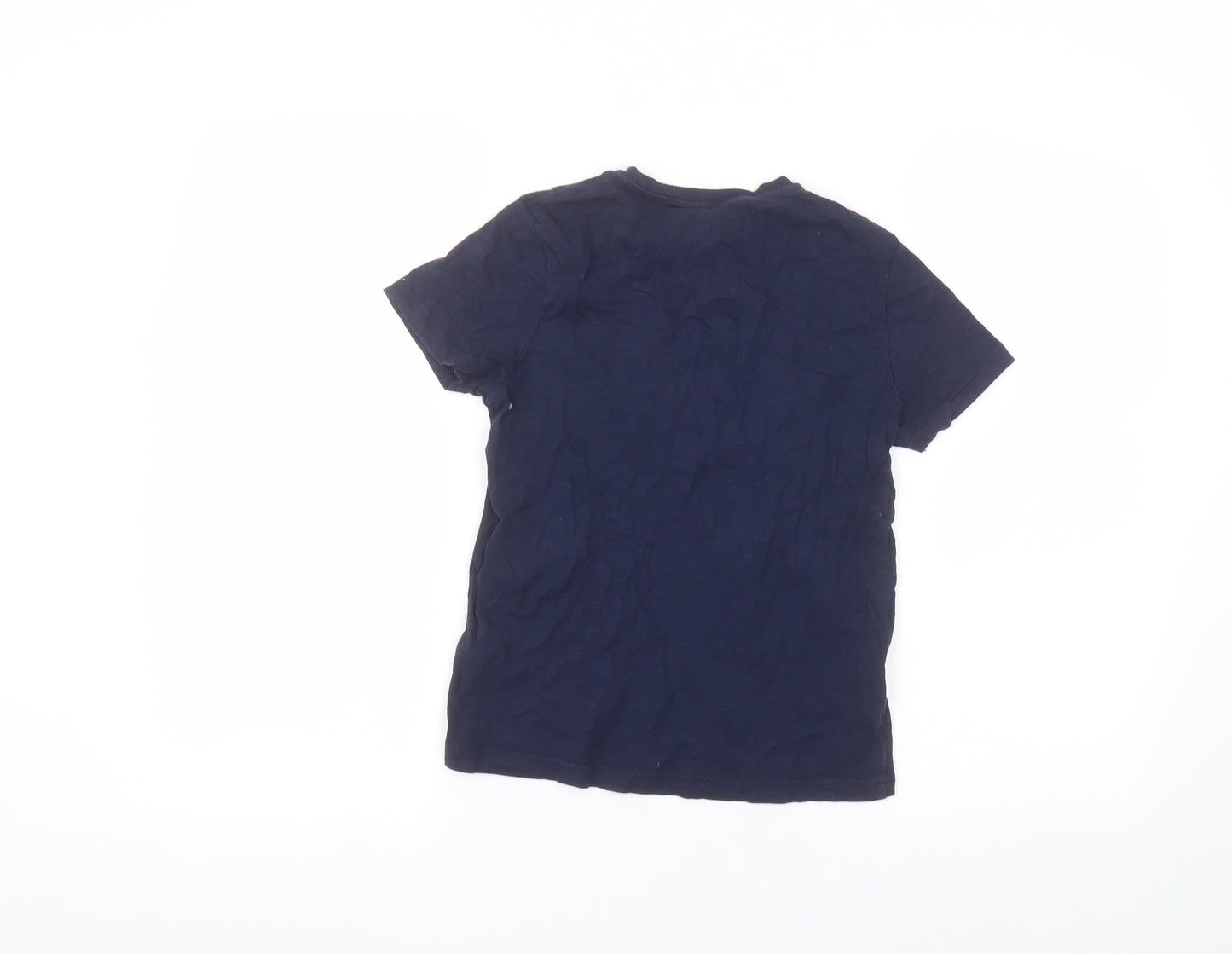 Marks and Spencer Boys Blue  Cotton Basic T-Shirt Size 7-8 Years Round Neck