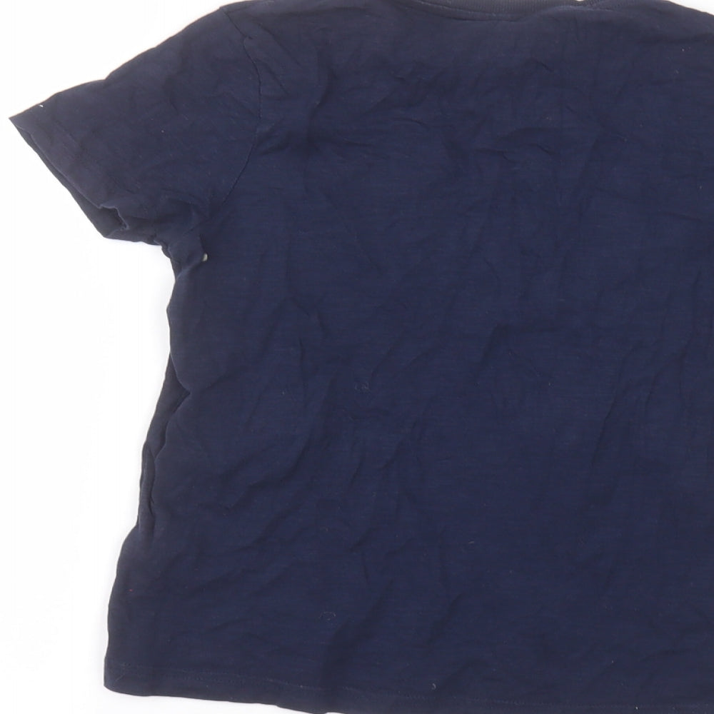 Marks and Spencer Boys Blue  Cotton Basic T-Shirt Size 7-8 Years Round Neck