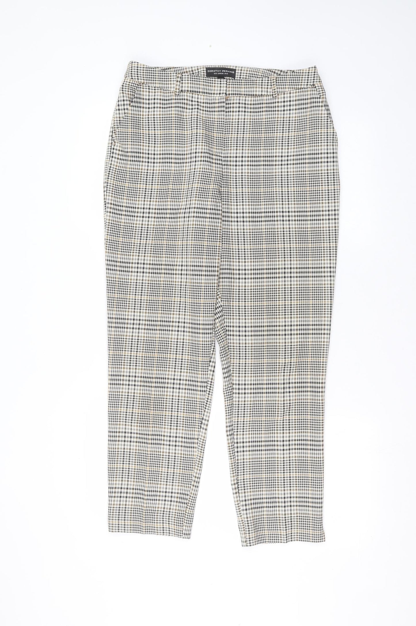 Dorothy Perkins Womens White  Polyester Trousers  Size 10 L27 in Regular