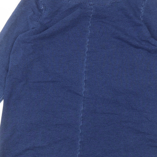 TU Womens Blue  Cotton Basic T-Shirt Size 10 Round Neck