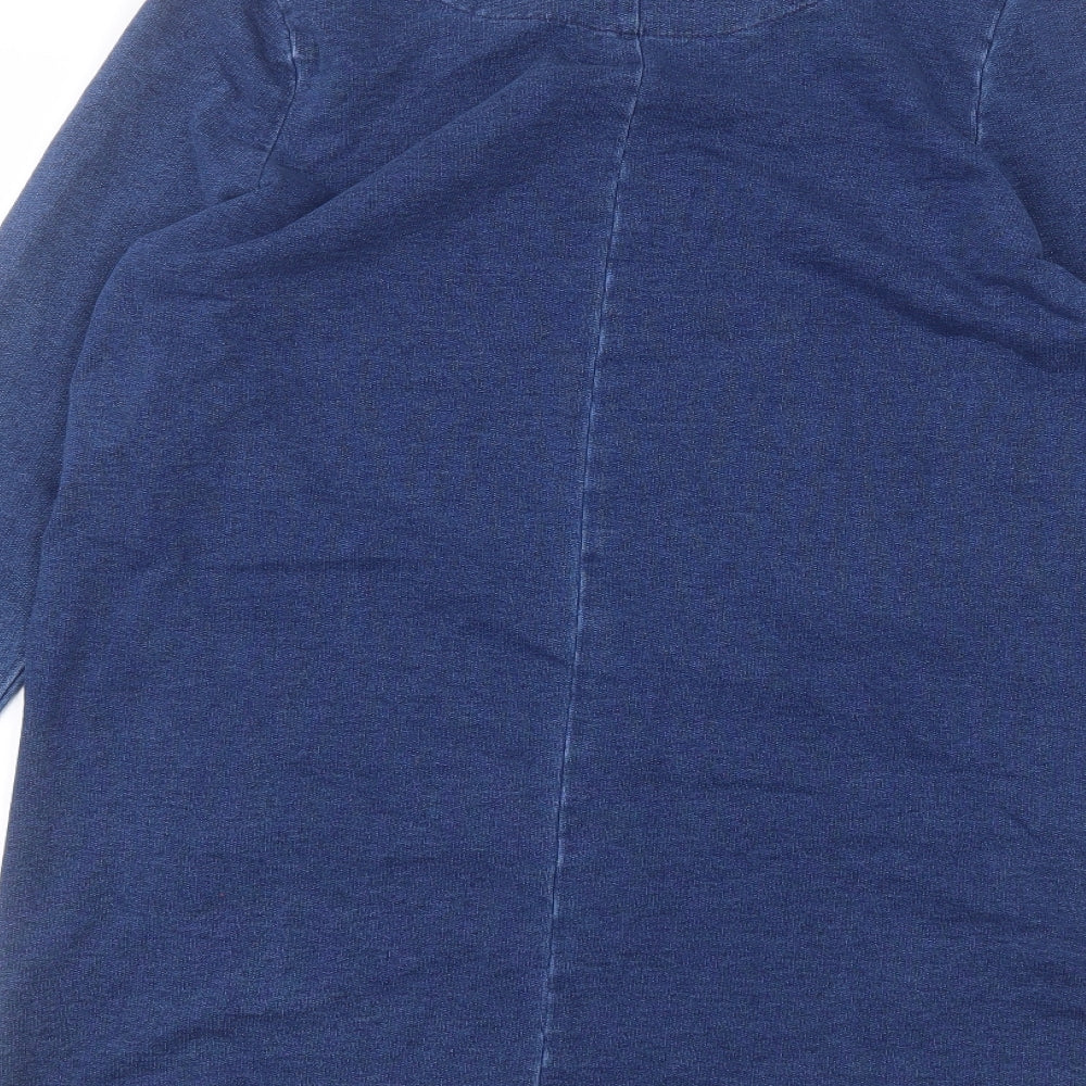 TU Womens Blue  Cotton Basic T-Shirt Size 10 Round Neck