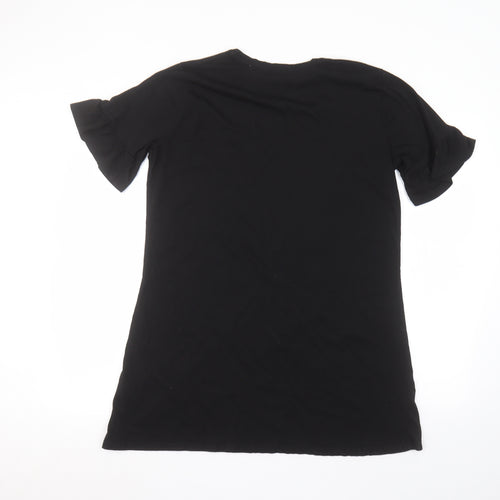 Matalan Womens Black  Polyester Basic T-Shirt Size M Round Neck