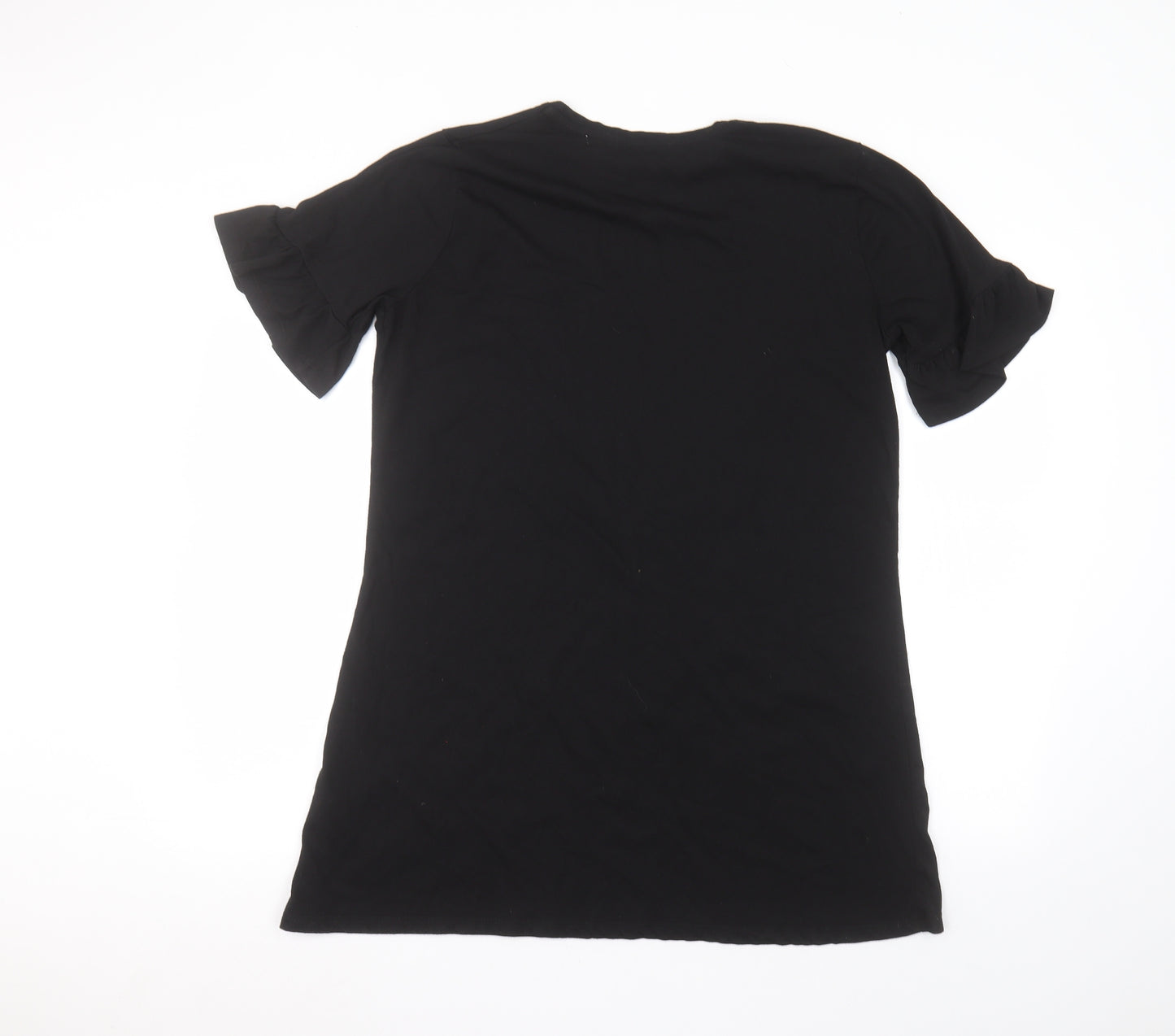 Matalan Womens Black  Polyester Basic T-Shirt Size M Round Neck