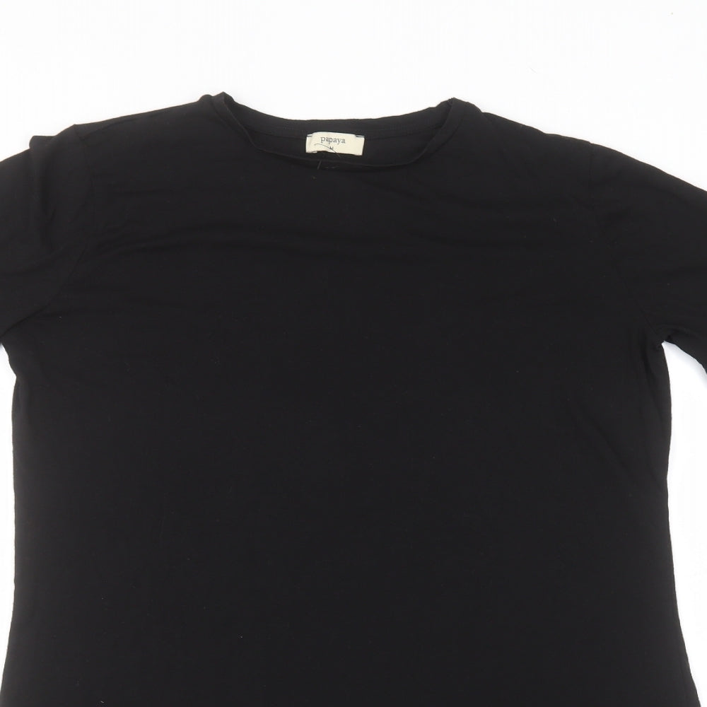 Matalan Womens Black  Polyester Basic T-Shirt Size M Round Neck
