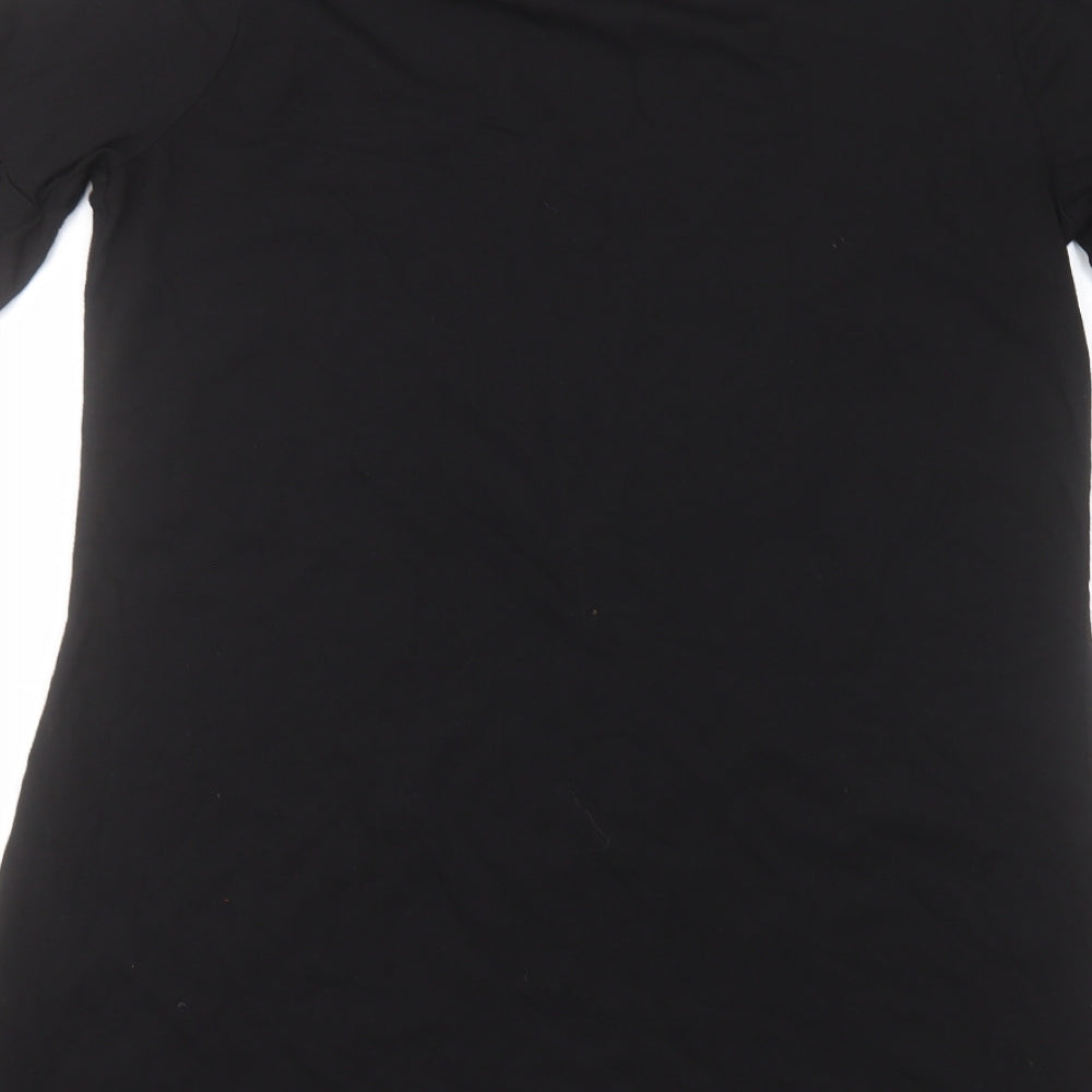 Matalan Womens Black  Polyester Basic T-Shirt Size M Round Neck