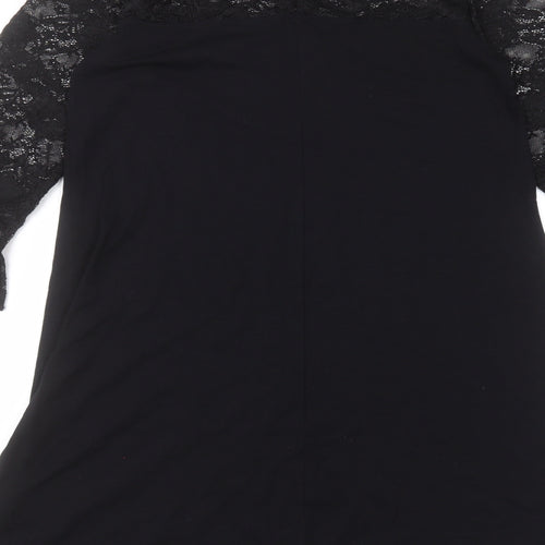 Lipsy Womens Black  Viscose A-Line  Size 10 Round Neck