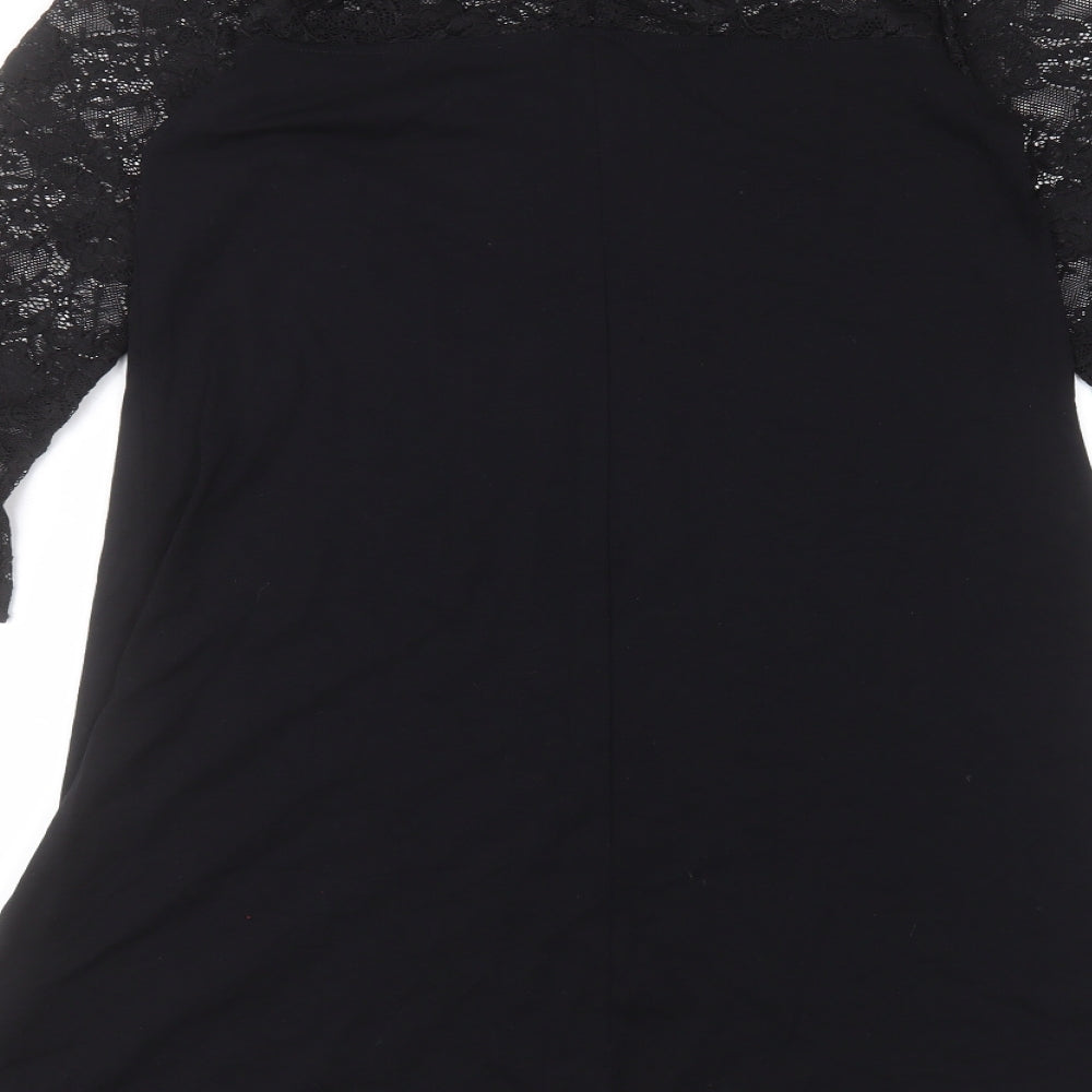 Lipsy Womens Black  Viscose A-Line  Size 10 Round Neck