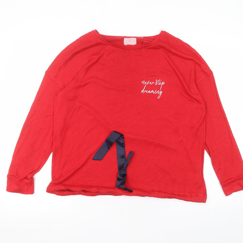 Matalan Womens Red Round Neck  Viscose Pullover Jumper Size M