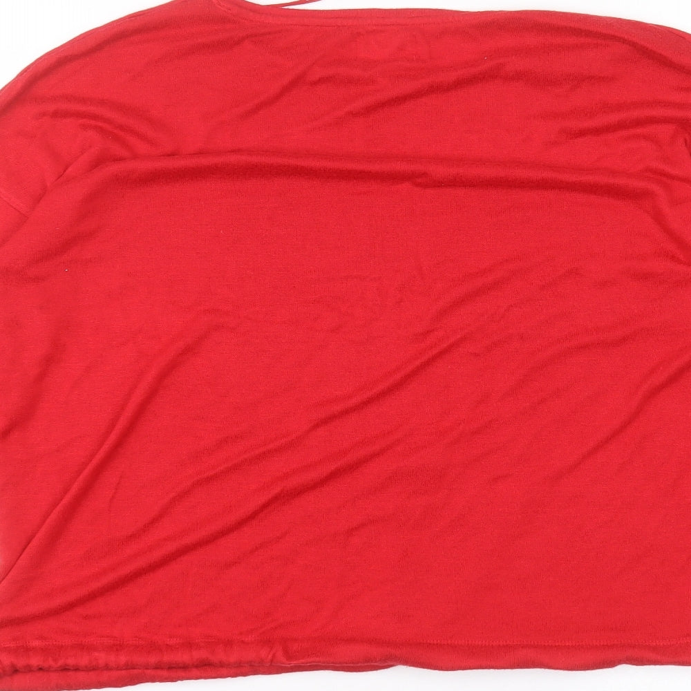 Matalan Womens Red Round Neck  Viscose Pullover Jumper Size M