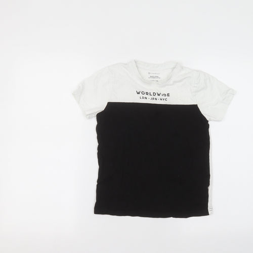 Primark Girls White  Cotton Basic T-Shirt Size 9-10 Years Round Neck