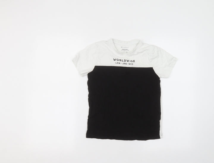 Primark Girls White  Cotton Basic T-Shirt Size 9-10 Years Round Neck