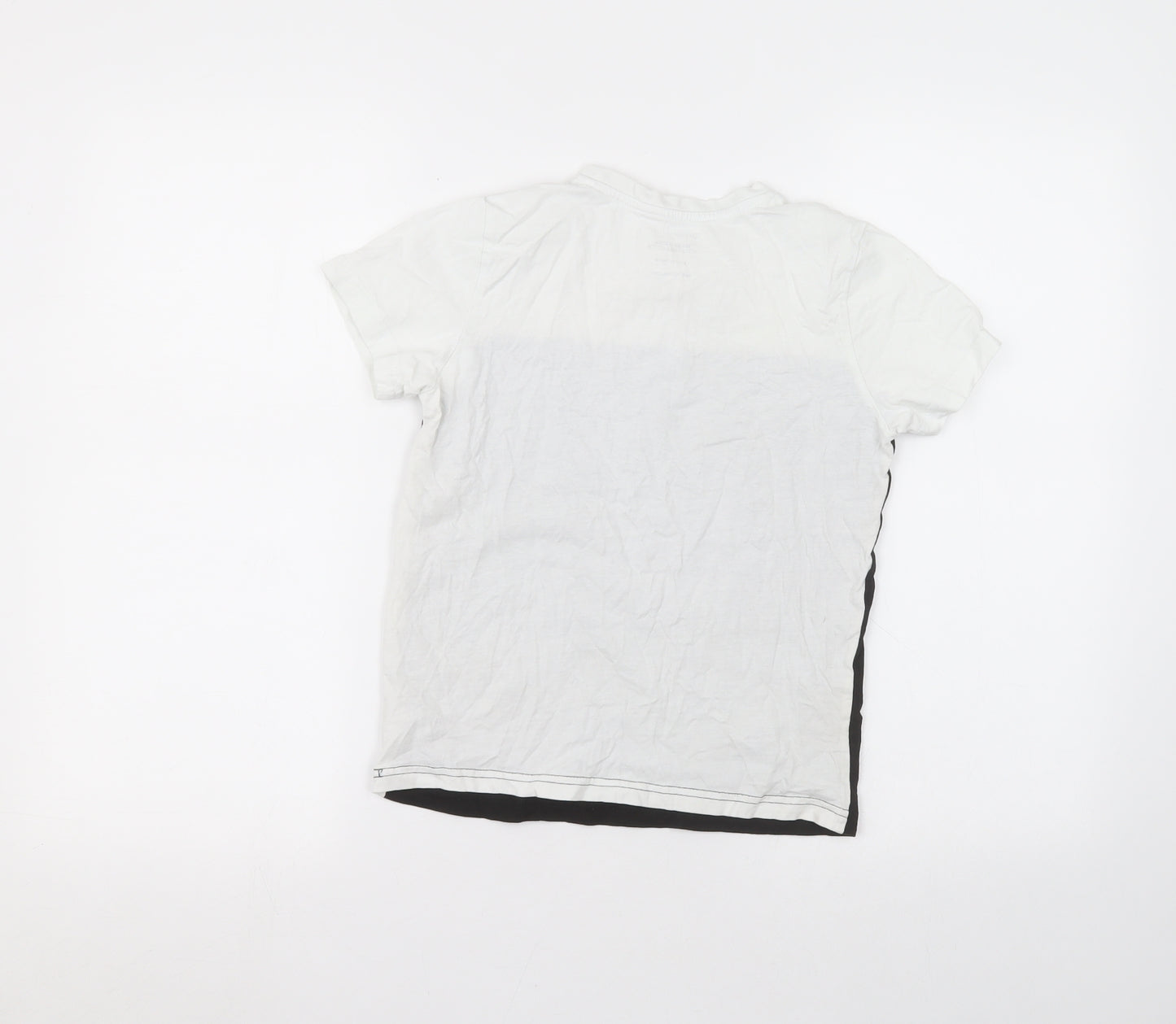 Primark Girls White  Cotton Basic T-Shirt Size 9-10 Years Round Neck
