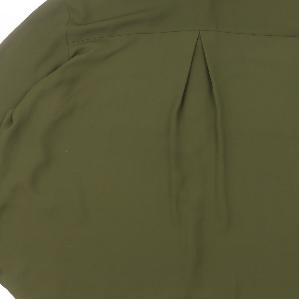 Dorothy Perkins Womens Green  Polyester Basic T-Shirt Size 16 Collared