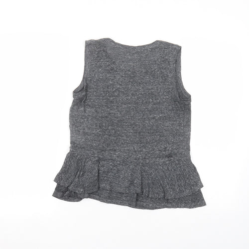 Gap Womens Black  Linen Basic T-Shirt Size XS Round Neck