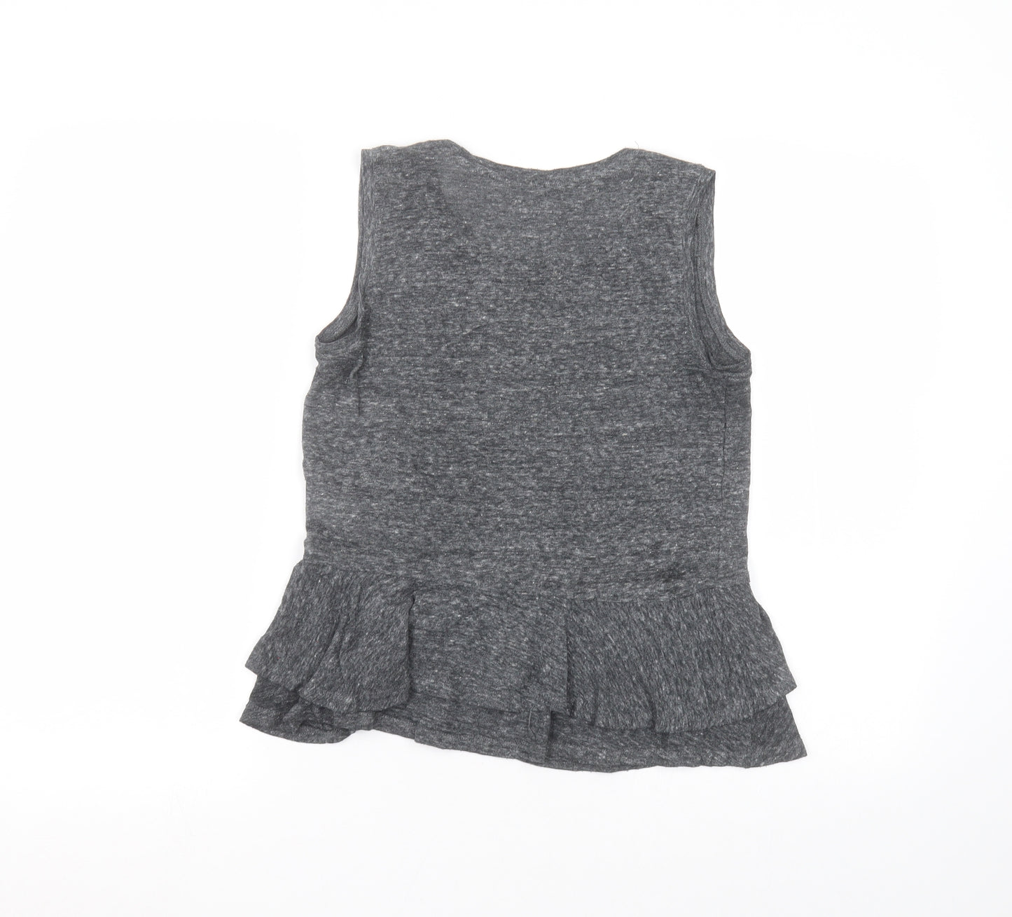 Gap Womens Black  Linen Basic T-Shirt Size XS Round Neck
