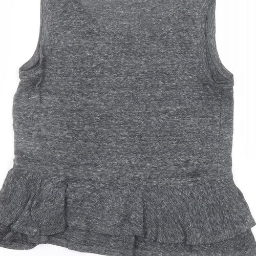 Gap Womens Black  Linen Basic T-Shirt Size XS Round Neck