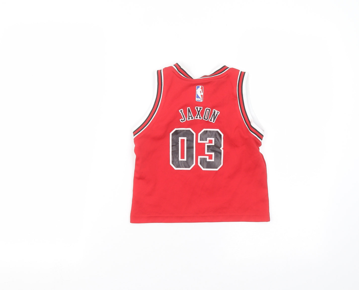 adidas Boys Red  Polyester Basic Tank Size 3 Years Round Neck