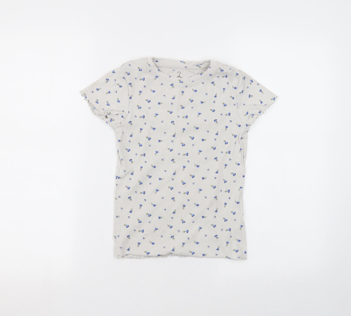 NEXT Girls White  Cotton Basic T-Shirt Size 9 Years Round Neck