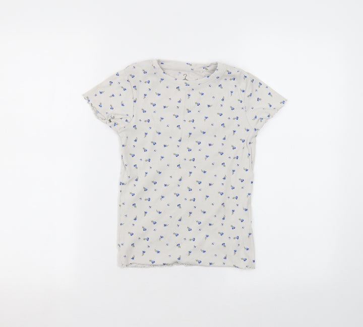 NEXT Girls White  Cotton Basic T-Shirt Size 9 Years Round Neck