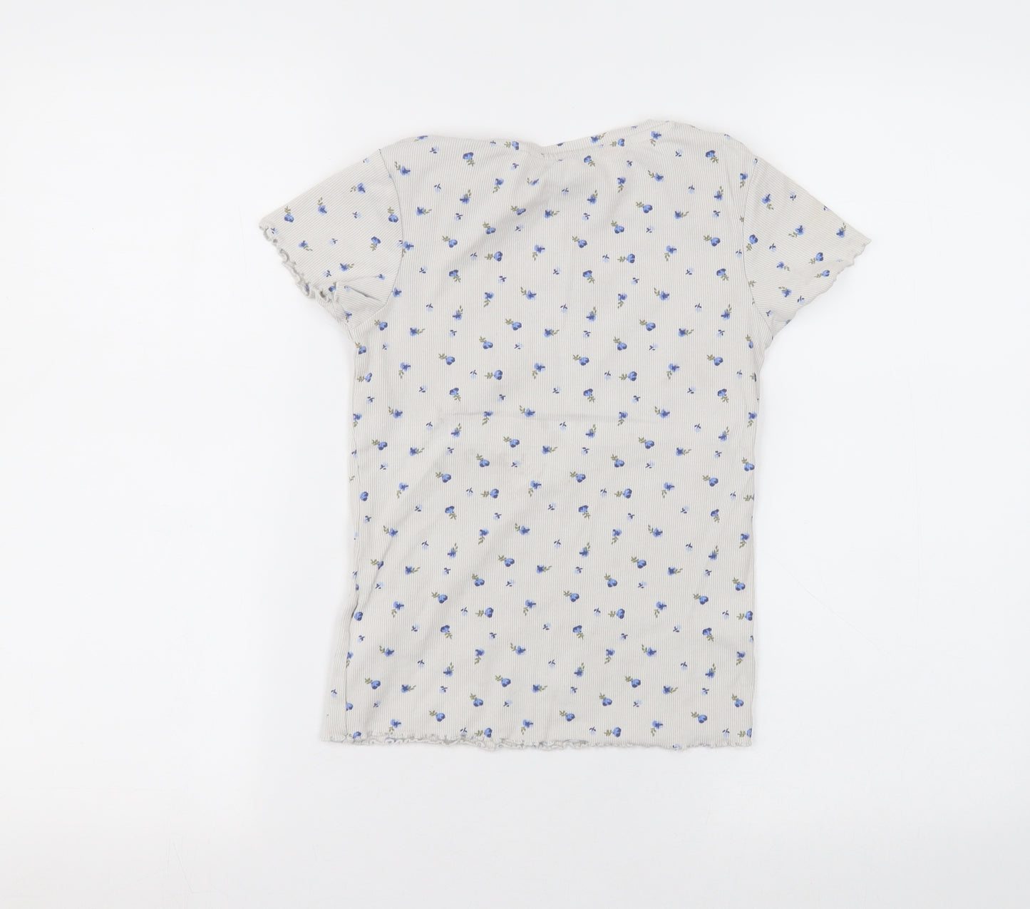 NEXT Girls White  Cotton Basic T-Shirt Size 9 Years Round Neck