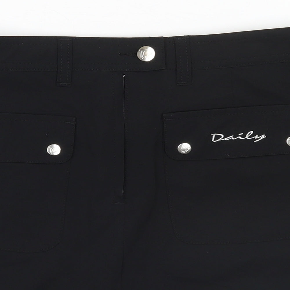 Preworn Womens Black  Nylon A-Line Skort Size 12