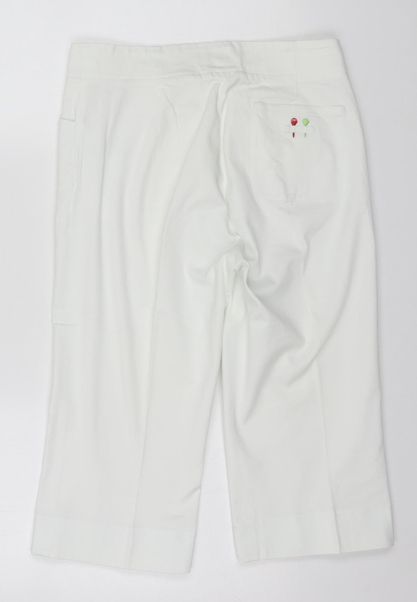 Green Lamb Womens White  Cotton Sailor Shorts Size 10 L15 in Regular  - Golf