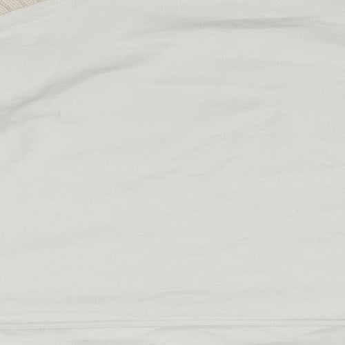 Zara Womens White Round Neck  Cotton Pullover Jumper Size M