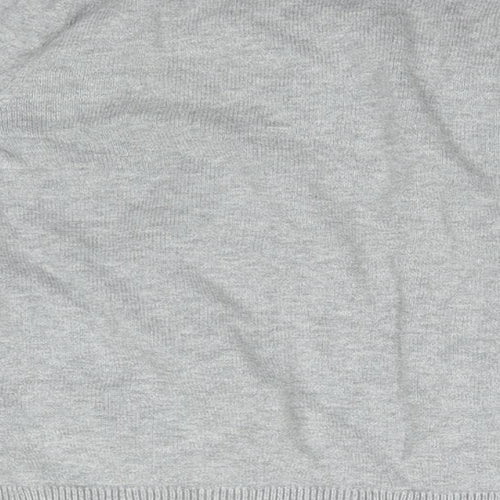 Warehouse Womens Grey Round Neck  Cotton Cardigan Jumper Size 8