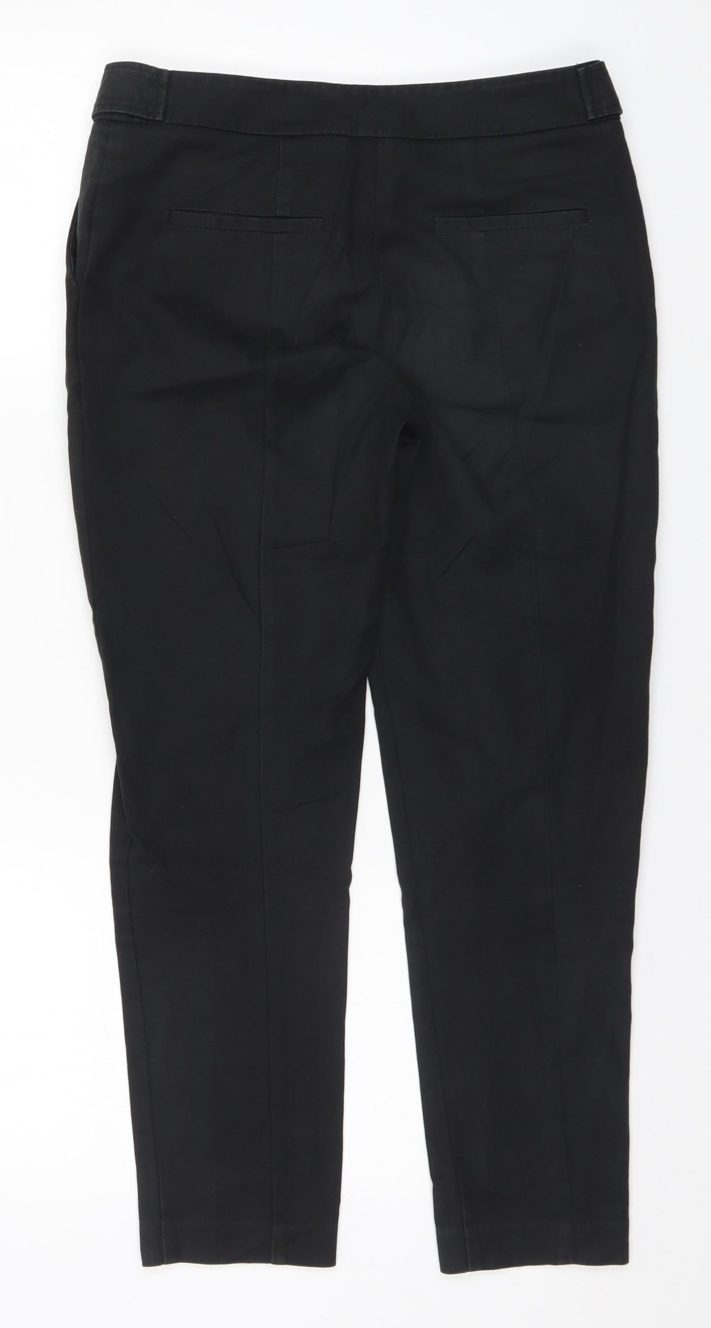 Oasis Womens Black  Cotton Trousers  Size 8 L25 in Regular