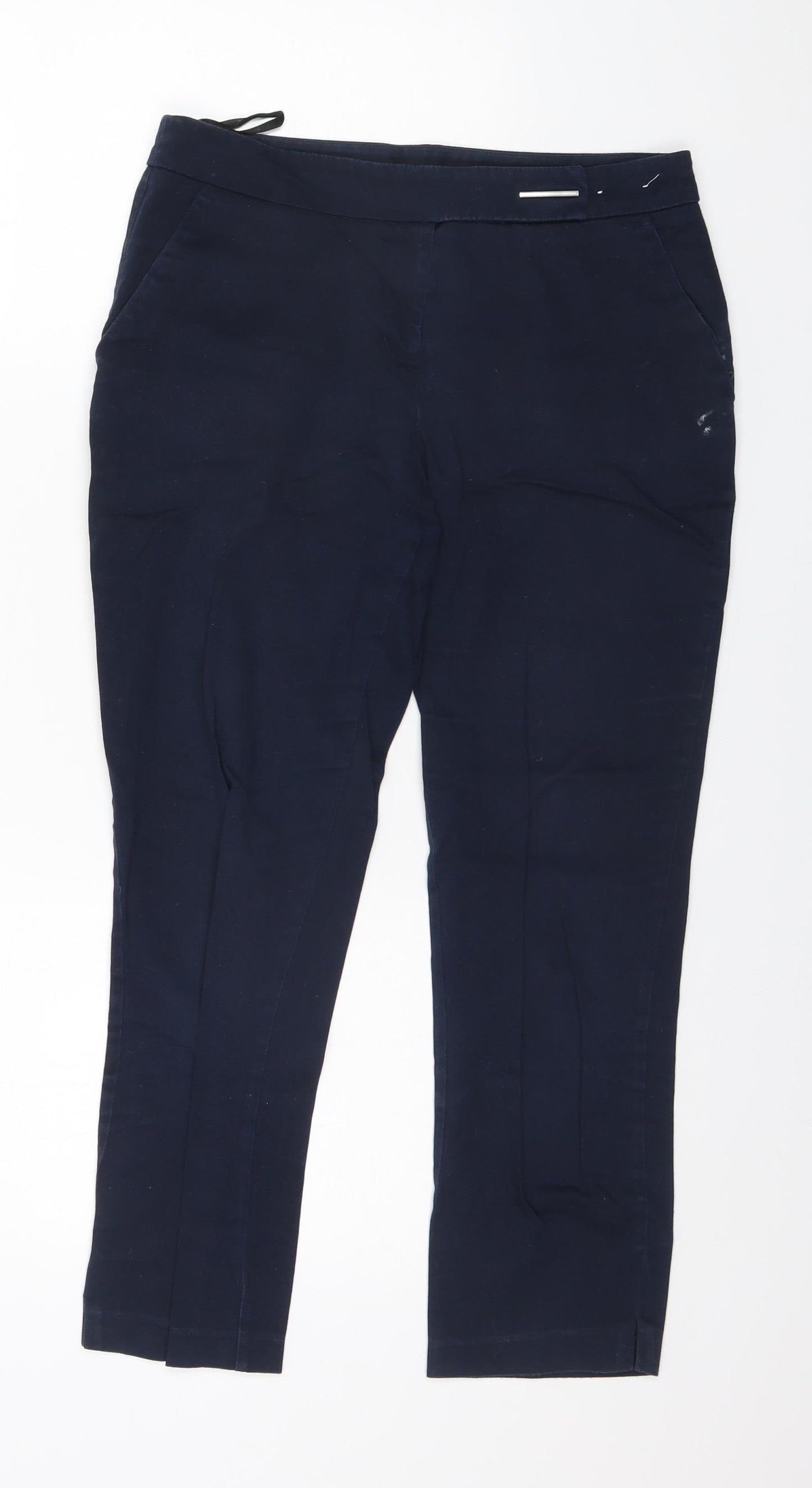 Dorothy Perkins Womens Blue  Cotton Trousers  Size 8 L24 in Regular