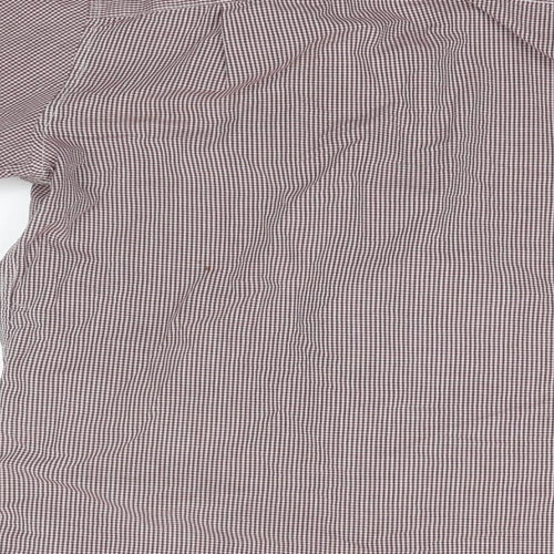 NEXT Mens Grey Check Polyester  Button-Up Size 15.5 Collared