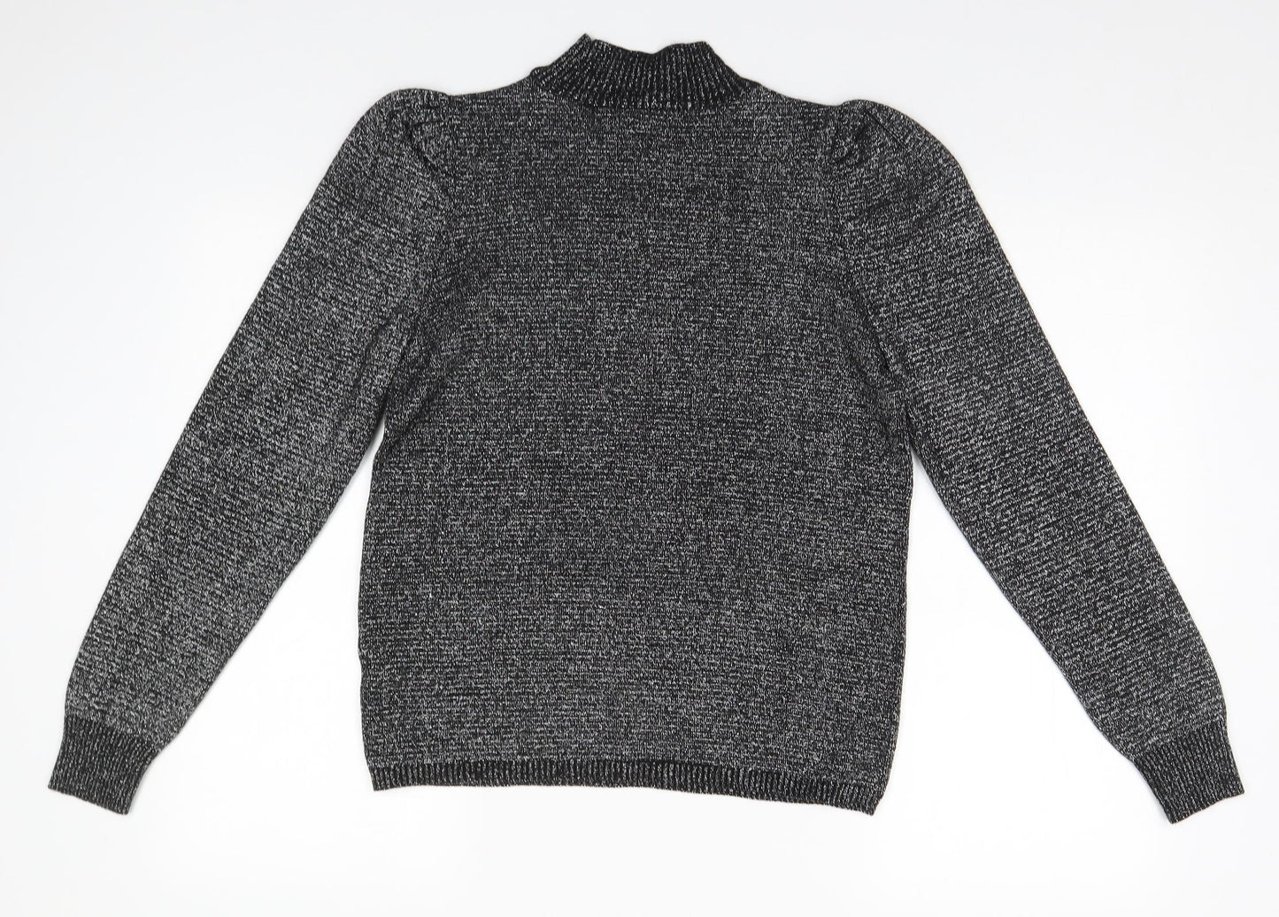Papaya Womens Silver High Neck  Acrylic Pullover Jumper Size 10