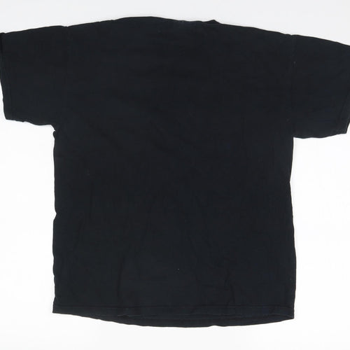 Gildan Mens Black  Cotton  T-Shirt Size M Round Neck  - Clwyd & Gwynedd ACF