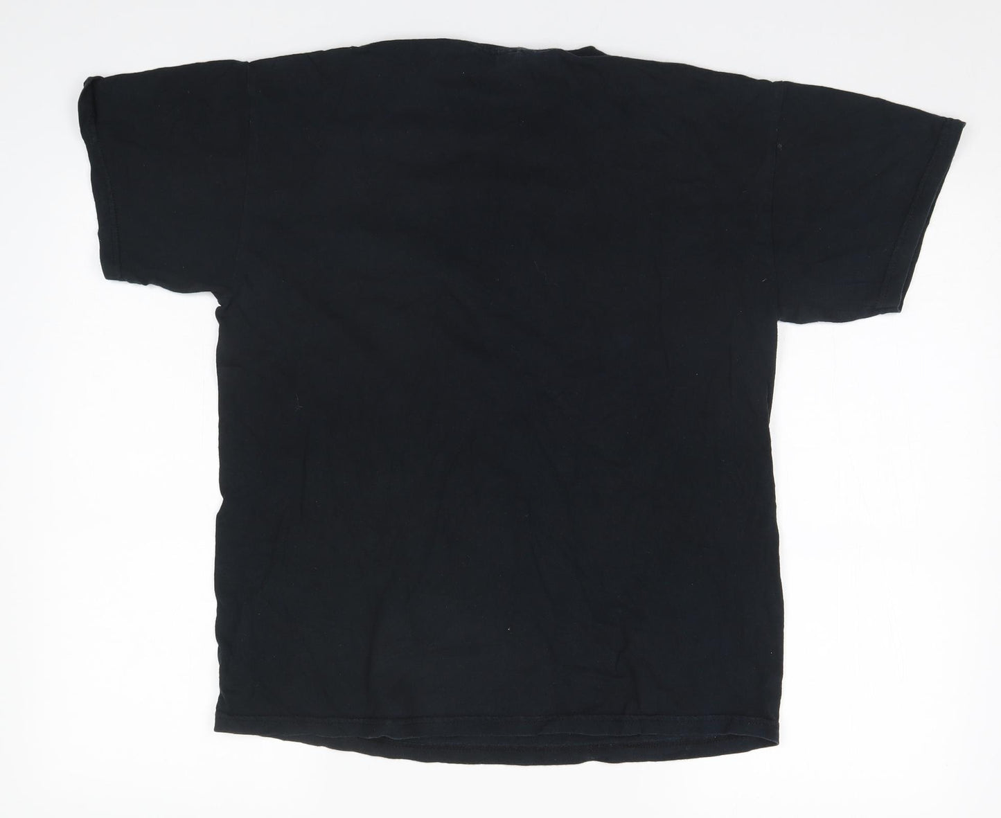 Gildan Mens Black  Cotton  T-Shirt Size M Round Neck  - Clwyd & Gwynedd ACF