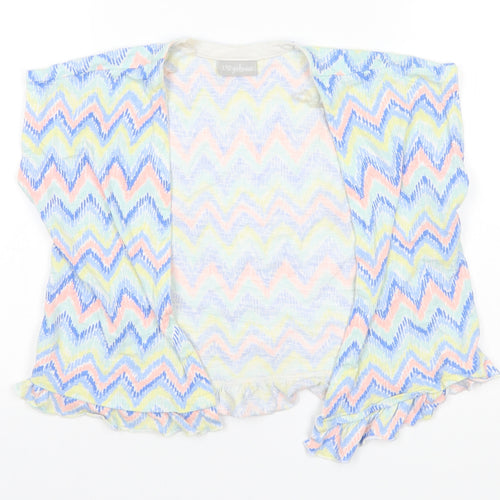 Matalan Girls Multicoloured Round Neck Striped Cotton Cardigan Jumper Size 4 Years