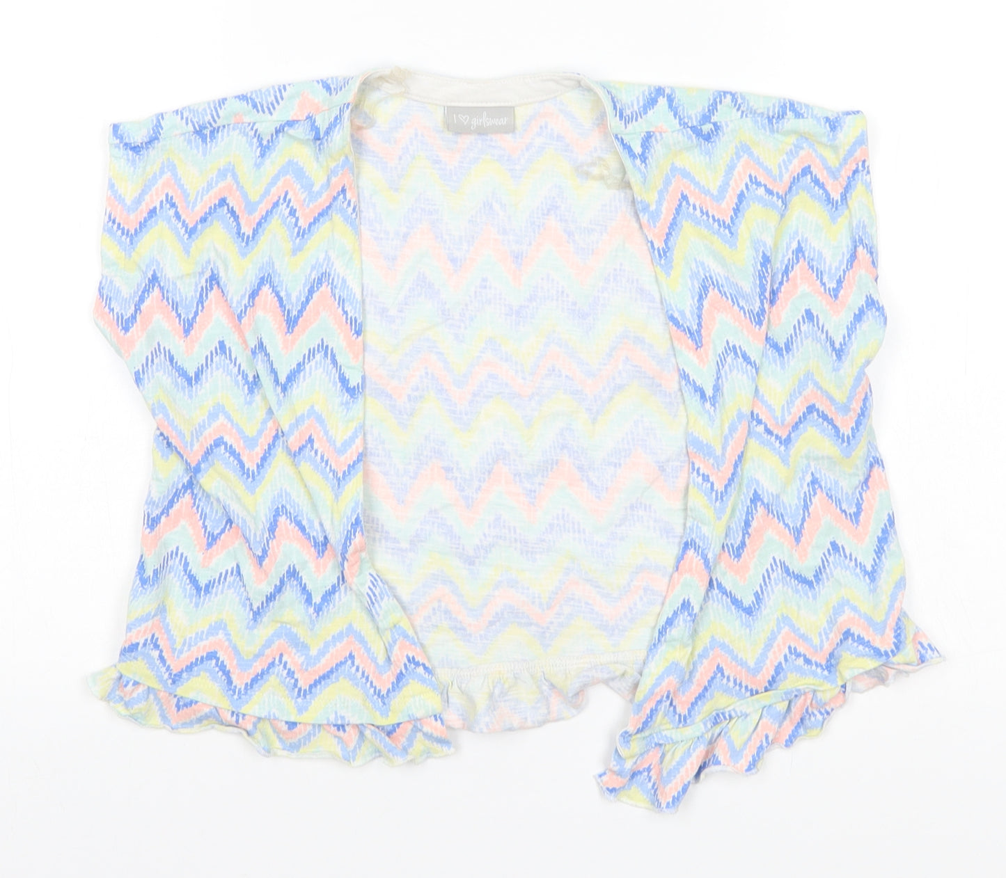 Matalan Girls Multicoloured Round Neck Striped Cotton Cardigan Jumper Size 4 Years
