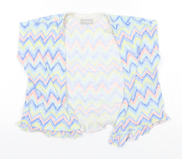 Matalan Girls Multicoloured Round Neck Striped Cotton Cardigan Jumper Size 4 Years