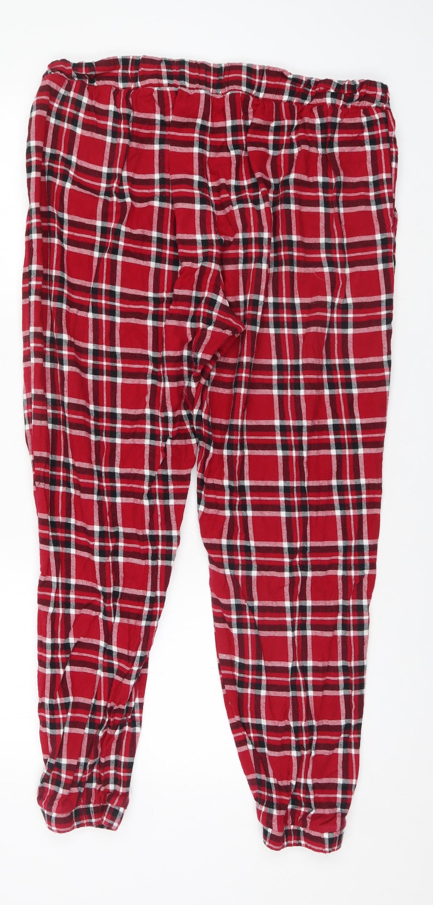 Matalan Womens Red Plaid Cotton  Pyjama Pants Size 16