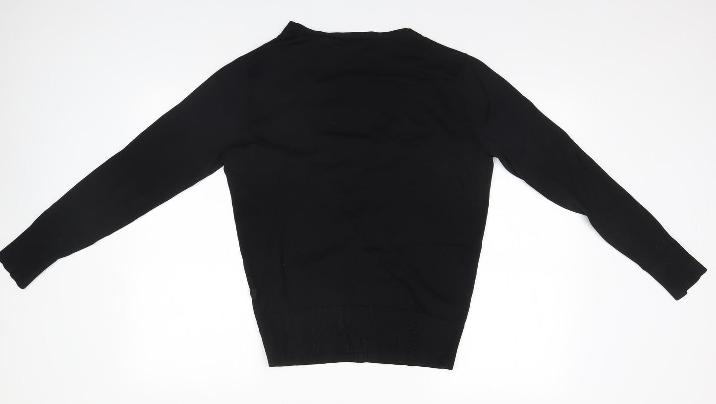 Marks and Spencer Womens Black V-Neck  Viscose Cardigan Jumper Size M