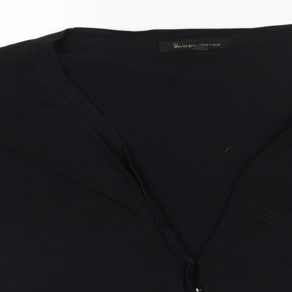 Marks and Spencer Womens Black V-Neck  Viscose Cardigan Jumper Size M