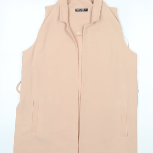 Select Womens Beige Round Neck  Polyester Cardigan Jumper Size 12