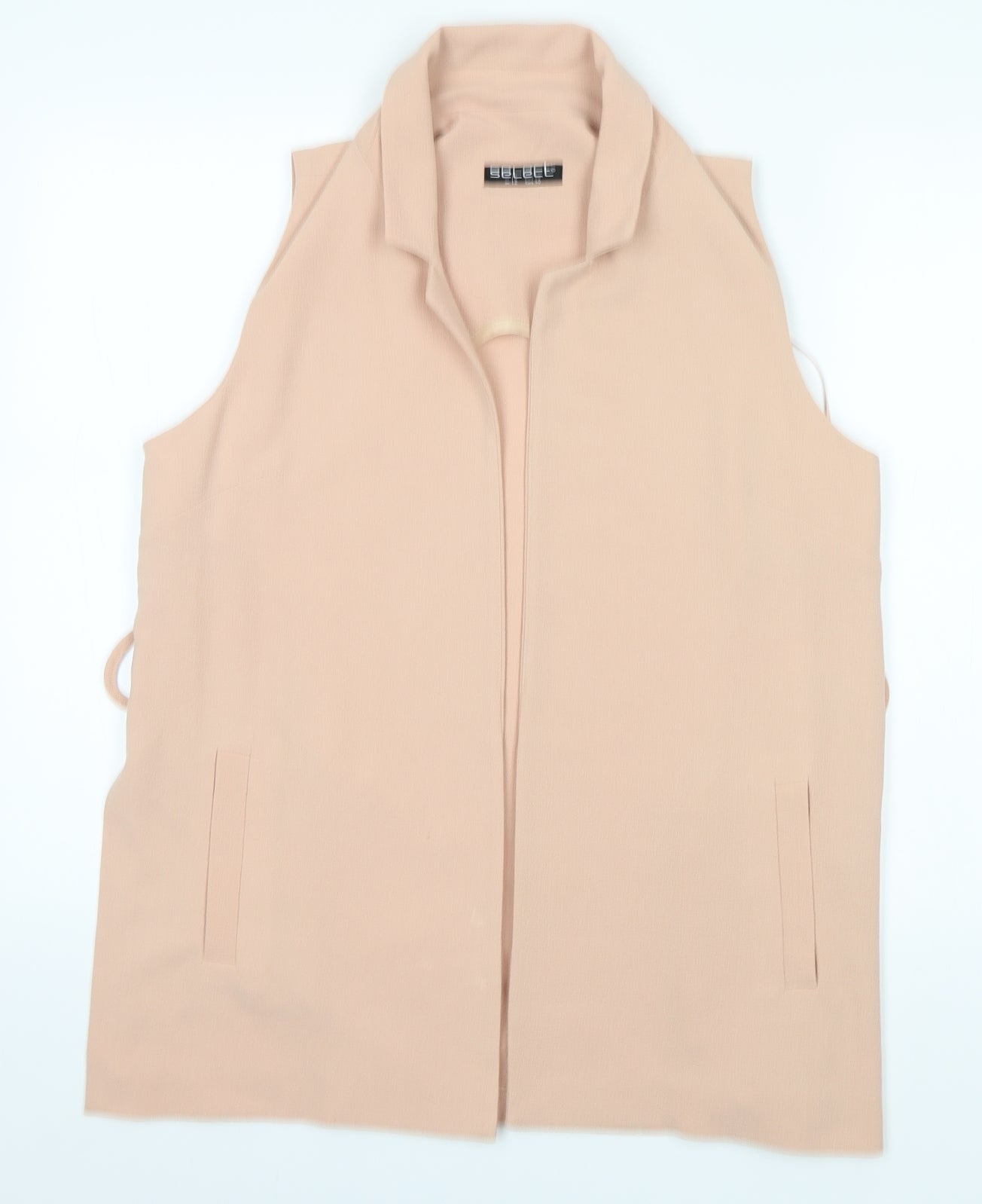 Select Womens Beige Round Neck  Polyester Cardigan Jumper Size 12