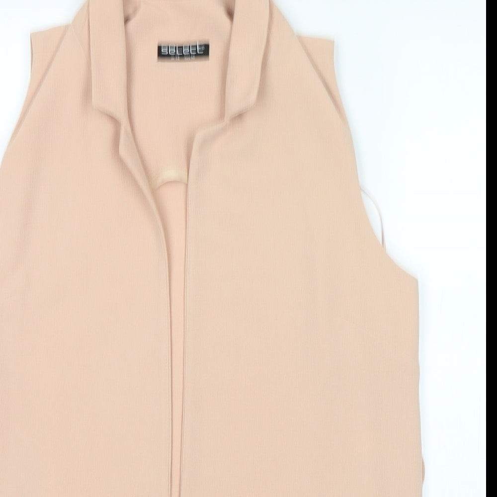 Select Womens Beige Round Neck  Polyester Cardigan Jumper Size 12