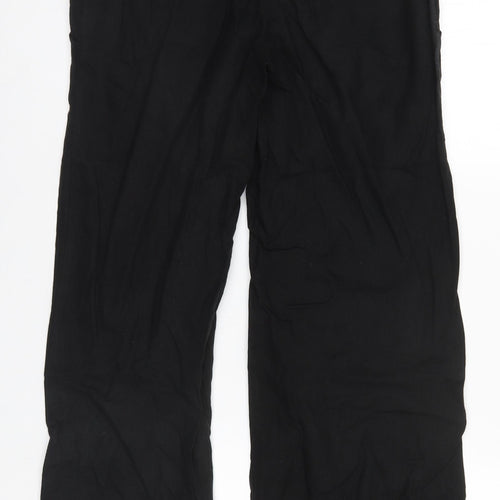 Papaya Womens Black  Linen Trousers  Size 8 L28 in Regular