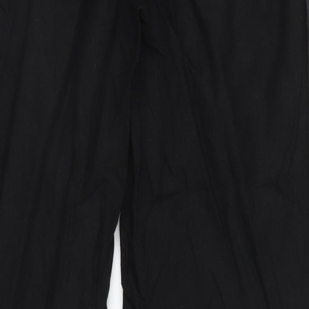Papaya Womens Black  Linen Trousers  Size 8 L28 in Regular