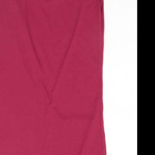 Preworn Womens Pink  Polyester Pencil Dress  Size S Round Neck